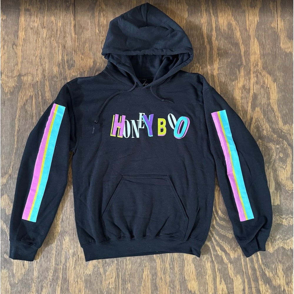 CNCO Honey Boo Black Hoodie Size S Official Sony Music Merch Colorful Y2K